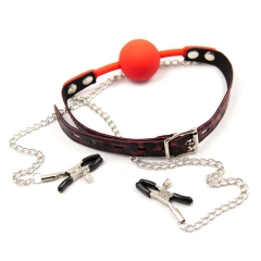 Adult Games Toys Better Sell Ball Gag With the Stainless Breast Clips In Sex Product