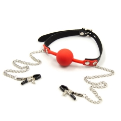 Adult Games Toys Better Sell Ball Gag With the Stainless Breast Clips In Sex Product