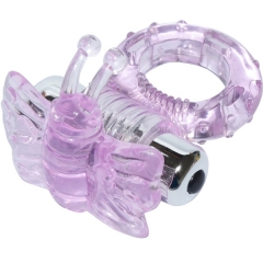 Crystal Vibrating Cock Ring Silicone Butterfly Penis Sleeve For Man