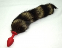 medical silicone sex massager fox tail anal butt plug