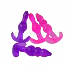 Female Beads Shape Anal Trainer Butt Plug Silicone